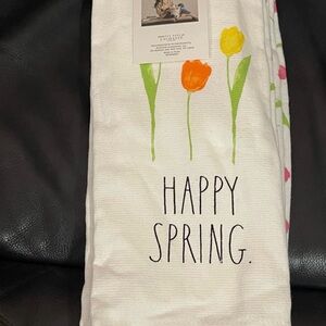 Rae Dunn HAPPY SPRING Kitchen Towels, Set of 3